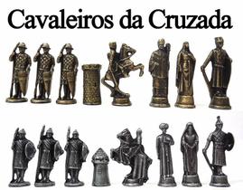 Jogo Peças Xadrez completo - Coleção Luxo Cavaleiros da Cruzada
