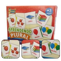 Jogo Pedagógico Aprendendo Plural em MDF - 48 Peças