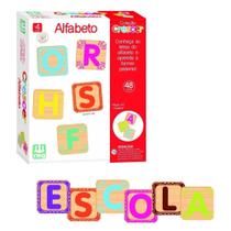 Jogo Pedagógico Descobrindo Letras do Alfabeto 48 Peças Madeira Educativo - NIG Brinquedos