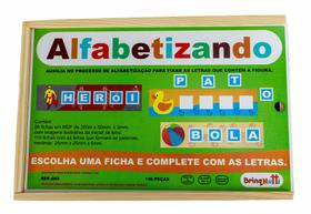 Jogo Pedagógico em madeira - Alfabetizando - BrinqMutti