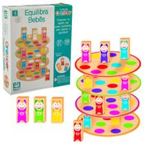 Jogo Pedagógico Equilibra Bebês com 36 Peças em Madeira - Nig Brinquedos