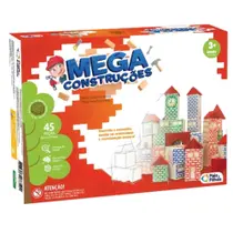 Jogo Pedagógico Mega Construções 45 Pçs Madeira Pais&Filhos