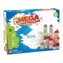 Jogo Pedagógico Mega Construções 76 Pçs Madeira Pais&Filhos Jogo Pedagógico Mega Construções 76 Pçs Madeira Pais&Filhos