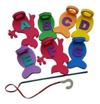 Jogo Pedagógico Pescaria De Números E Letras Em E.V.A 38 Pç - Criativa Educativos