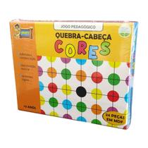 Jogo Pedagógico Quebra-Cabeça Cores em MDF - 24 Peças Jogo Pedagógico Quebra-Cabeça Cores em MDF - 24 Peças