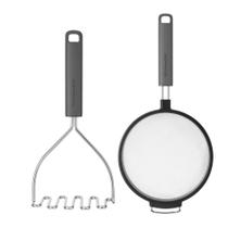 Jogo Peneira e Amassador Batatas Cozinha Cinza KitchenAid