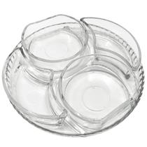 Jogo petisqueira de vidro com 5 peças