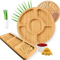 Jogo Petisqueiras De Bambu Completo Palitos Ramekim Molheira