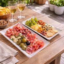 Jogo Petisqueiras Travessas Retangular Em Cerâmica Kit 2pçs