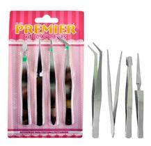 Jogo Pinças Reta Curva Ponta Fina Costura Overlock - 04pçs