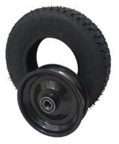 Jogo Pneu 400 8 Roda Com Roletes Para Carretinhas Carga Aro 8