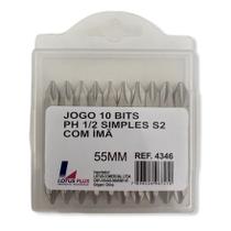 Jogo Ponteira Philips Bit Ph1 Ph2 C/ 10 Pçs P/ Parafusadeira Jogo Ponteira Philips Bit Ph1 Ph2 C/ 10 Pçs P/ Parafusadeira