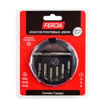 Jogo ponteiras - 07 pc fenda / philips / sup magnetico - FERJA