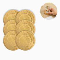 Jogo Porta Copos Bambu 6 Peças Descanso De Copos Suporte Jogo Porta Copos Bambu 6 Peças Descanso De Copos Suporte