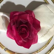 Jogo Porta Guardanapo 6un Flor Rosa Lé Crochet