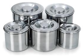 Jogo Porta Mantimentos 5 Latas Alumínio Polido 14 A 22 Continental