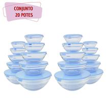 Jogo Porta Mantimentos De Vidro Tigelas Potes Com Tampa 20un Jogo Porta Mantimentos De Vidro Tigelas Potes Com Tampa 20un