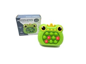 Jogo portátil Pop Fast Push Game Puzzle para crianças 3-12, verde