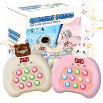 Jogo portátil YOPYCCD Fast Push Pop Light Up Fidget Toy, pacote com 2 unidades Jogo portátil YOPYCCD Fast Push Pop Light Up Fidget Toy, pacote com 2 unidades