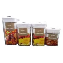 Jogo Pote De Plástico Hermético 4 Pçs - HM9018