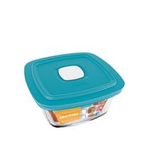 Jogo Pote Vidro Quadrado Facilita Vap Com Tampa 500ml Marinex