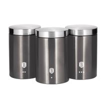 Jogo Potes Porta Mantimentos Inox 3 Pçs Aspen Berlinger Haus Multiuso Armazenar Alimentos Açúcar Café Farinha Recipientes Jogo Potes Porta Mantimentos Inox 3 Pçs Aspen Berlinger Haus Multiuso Armazenar Alimentos Açúcar Café Farinha Recipientes