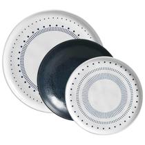 Jogo Prato Raso Fundo e Sobremesa Cerâmica Stoneware Orgânico Porto Brasil Bio Astral Night Blue