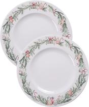 Jogo Prato Raso Jantar 12Pessoas 12Pçs Noite Feliz Reto 28cm