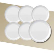 Jogo Prato Raso Opaline Nadir Vidro Blanc 27cm - Kit 6