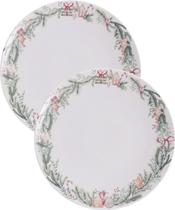 Jogo Prato Sobremesa Lanche 2 Pessoas 2Pçs Noite Feliz 21cm