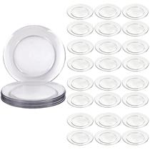 Jogo Prato Temperado Raso Gourmet Duralex 26cm Refeição 24Un