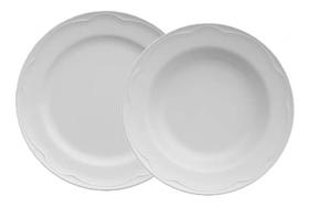 Jogo Pratos 6 Rasos 6 Fundos Cottage Porcelanas Germer 12pçs