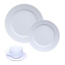 Jogo Pratos e Xícaras 24 Peças Chevron Porcelana Germer Jogo Pratos e Xícaras 24 Peças Chevron Porcelana Germer