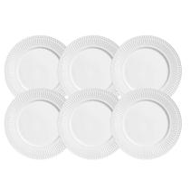 Jogo Pratos Fundo 22Cm Kit 6 Peças Roma Branco Porto Brasil Jogo Pratos Fundo 22Cm Kit 6 Peças Roma Branco Porto Brasil