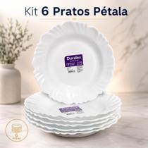 Jogo Pratos Fundo Brancos 6 Peças - Pétala Nadir Jogo Pratos Fundo Brancos 6 Peças - Pétala Nadir