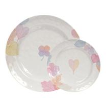 Jogo Pratos Melamina 22cm 28cm Raso Plástico Casa Solteiro Casal Kit Restaurante Buffet 1 De Cada