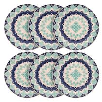 Jogo Pratos Porcelana Rasos Lola 24Cm 6 Peças Oxford Biona