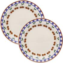 Jogo Pratos Raso Jantar 6Pçs 6 Pessoas Jardim Cerejas 26cm Jogo Pratos Raso Jantar 6Pçs 6 Pessoas Jardim Cerejas 26cm