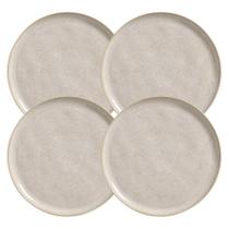 Jogo Pratos Raso Jantar Refeição 27,5cm Kit 4 Peças Bio Latte Cerâmica Porto Brasil