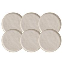 Jogo Pratos Raso Jantar Refeição 27,5cm Kit 6 Peças Bio Latte Cerâmica Porto Brasil