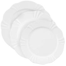 Jogo Pratos Rasos Fundos e Sobremesa 12 Peças Soleil White Oxford Porcelana