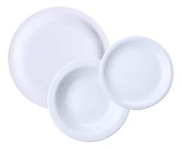 Jogo Pratos Rasos Fundos Sobremesa 6 Pessoas Porcelana Germer 18 Pçs Jogo Pratos Rasos Fundos Sobremesa 6 Pessoas Porcelana Germer 18 Pçs