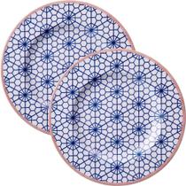 Jogo Pratos Sobremesa Lanche 8pçs 8 Pessoas Abstratta 21cm Jogo Pratos Sobremesa Lanche 8pçs 8 Pessoas Abstratta 21cm