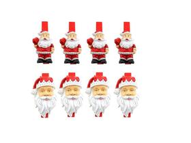 Jogo Prendedores Decorados Resina Natal Papai Noel 5cm 8 Peças - Magizi