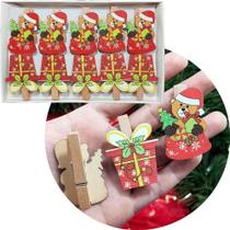 Jogo Prendedores Decorativo De Natal Urso Enfeite Kit 120pçs
