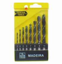 Jogo Profissional de Broca Para Madeira Com 8 Peças 1204 Fertak