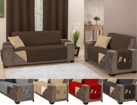 Jogo protetor de sofá impermeavel ultrassonico padrão 2 e 3 lugares marrom caqui Jogo protetor de sofá impermeavel ultrassonico padrão 2 e 3 lugares marrom caqui