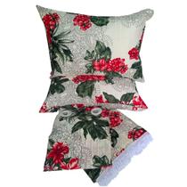 Jogo Quarto Cobre Leito Colcha Casal Padrão 2 Porta travesseiros e Cortina 4 peças Jogo Quarto Cobre Leito Colcha Casal Padrão 2 Porta travesseiros e Cortina 4 peças