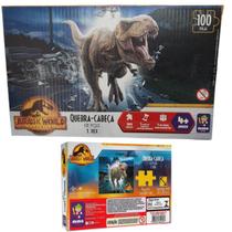 Jogo Quebra Cabeça 100pç Dinossauro Jurassic World Diversão