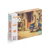Jogo Quebra Cabeça 500 Pçs Puzzle Paisagem Scooter 60x40cm